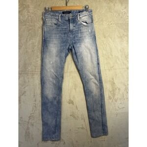 Scotch And Soda Men's 28x32Jeans  Skim X Fit Amsterdams Blue‎ Denim Distressed